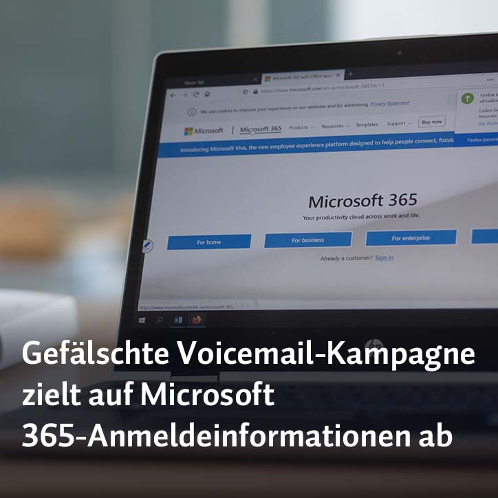 Gefälschte Voicemail-Kampagne zielt auf Microsoft 365-Anmeldeinformationen ab